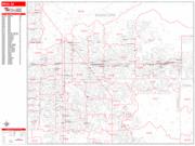 Mesa <br /> Wall Map <br /> Zip Code <br /> Red Line Style 2024 Map