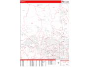 Peoria <br /> Wall Map <br /> Zip Code <br /> Red Line Style 2024 Map