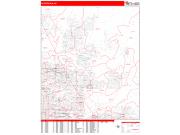 Scottsdale <br /> Wall Map <br /> Zip Code <br /> Red Line Style 2024 Map