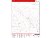 Burbank <br /> Wall Map <br /> Zip Code <br /> Red Line Style 2024 Map
