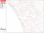 Carlsbad <br /> Wall Map <br /> Zip Code <br /> Red Line Style 2024 Map