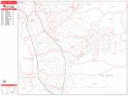Chula Vista <br /> Wall Map <br /> Zip Code <br /> Red Line Style 2024 Map