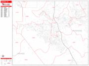 Corona <br /> Wall Map <br /> Zip Code <br /> Red Line Style 2024 Map