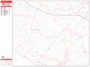Costa Mesa <br /> Wall Map <br /> Zip Code <br /> Red Line Style 2024 Map