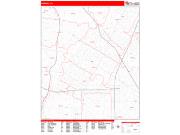 Downey <br /> Wall Map <br /> Zip Code <br /> Red Line Style 2024 Map