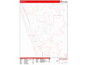Encinitas <br /> Wall Map <br /> Zip Code <br /> Red Line Style 2024 Map