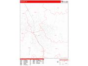 Escondido <br /> Wall Map <br /> Zip Code <br /> Red Line Style 2024 Map