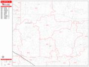 Fullerton <br /> Wall Map <br /> Zip Code <br /> Red Line Style 2024 Map