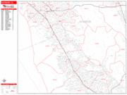 Hayward <br /> Wall Map <br /> Zip Code <br /> Red Line Style 2024 Map