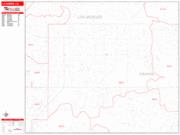 La Habra <br /> Wall Map <br /> Zip Code <br /> Red Line Style 2024 Map