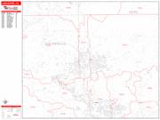 Lancaster <br /> Wall Map <br /> Zip Code <br /> Red Line Style 2024 Map