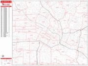Los Angeles <br /> Wall Map <br /> Zip Code <br /> Red Line Style 2024 Map