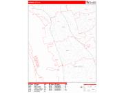National City <br /> Wall Map <br /> Zip Code <br /> Red Line Style 2024 Map