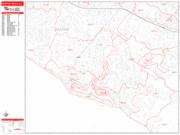Newport Beach <br /> Wall Map <br /> Zip Code <br /> Red Line Style 2024 Map