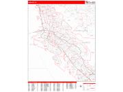 Oakland <br /> Wall Map <br /> Zip Code <br /> Red Line Style 2024 Map