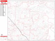 Orange <br /> Wall Map <br /> Zip Code <br /> Red Line Style 2024 Map