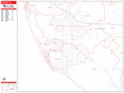 Oxnard <br /> Wall Map <br /> Zip Code <br /> Red Line Style 2024 Map