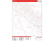 Palo Alto <br /> Wall Map <br /> Zip Code <br /> Red Line Style 2024 Map