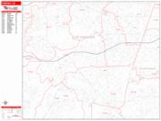 Pomona <br /> Wall Map <br /> Zip Code <br /> Red Line Style 2024 Map