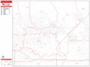 Rancho Cucamonga <br /> Wall Map <br /> Zip Code <br /> Red Line Style 2024 Map