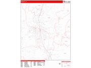 Redding <br /> Wall Map <br /> Zip Code <br /> Red Line Style 2024 Map