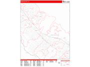 Redwood City <br /> Wall Map <br /> Zip Code <br /> Red Line Style 2024 Map