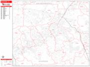 Riverside <br /> Wall Map <br /> Zip Code <br /> Red Line Style 2024 Map