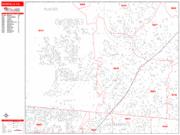 Roseville <br /> Wall Map <br /> Zip Code <br /> Red Line Style 2024 Map