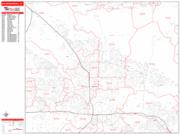 San Bernardino <br /> Wall Map <br /> Zip Code <br /> Red Line Style 2024 Map
