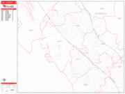 San Leandro <br /> Wall Map <br /> Zip Code <br /> Red Line Style 2024 Map