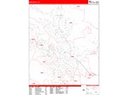 San Rafael <br /> Wall Map <br /> Zip Code <br /> Red Line Style 2024 Map