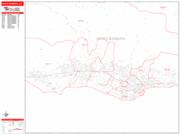 Santa Barbara <br /> Wall Map <br /> Zip Code <br /> Red Line Style 2024 Map