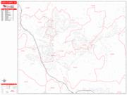 Santa Clarita <br /> Wall Map <br /> Zip Code <br /> Red Line Style 2024 Map