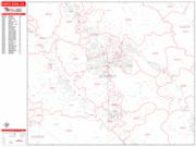 Santa Rosa <br /> Wall Map <br /> Zip Code <br /> Red Line Style 2024 Map