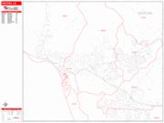 Ventura <br /> Wall Map <br /> Zip Code <br /> Red Line Style 2024 Map