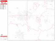 Visalia <br /> Wall Map <br /> Zip Code <br /> Red Line Style 2024 Map