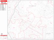 Whittier <br /> Wall Map <br /> Zip Code <br /> Red Line Style 2024 Map
