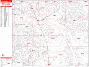 Centennial <br /> Wall Map <br /> Zip Code <br /> Red Line Style 2024 Map