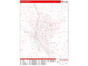 Colorado Springs <br /> Wall Map <br /> Zip Code <br /> Red Line Style 2024 Map