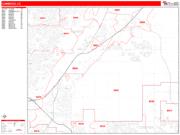 Commerce City <br /> Wall Map <br /> Zip Code <br /> Red Line Style 2024 Map