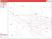 Grand Junction <br /> Wall Map <br /> Zip Code <br /> Red Line Style 2024 Map