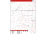 Lakewood <br /> Wall Map <br /> Zip Code <br /> Red Line Style 2024 Map