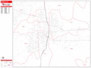 Pueblo <br /> Wall Map <br /> Zip Code <br /> Red Line Style 2024 Map