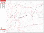 East Hartford <br /> Wall Map <br /> Zip Code <br /> Red Line Style 2024 Map