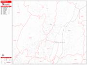 Hamden <br /> Wall Map <br /> Zip Code <br /> Red Line Style 2024 Map