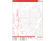 Cape Coral <br /> Wall Map <br /> Zip Code <br /> Red Line Style 2024 Map