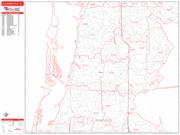 Clearwater <br /> Wall Map <br /> Zip Code <br /> Red Line Style 2024 Map