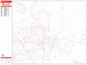Gainesville <br /> Wall Map <br /> Zip Code <br /> Red Line Style 2024 Map