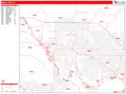 North Port <br /> Wall Map <br /> Zip Code <br /> Red Line Style 2024 Map