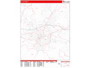Tallahassee <br /> Wall Map <br /> Zip Code <br /> Red Line Style 2024 Map